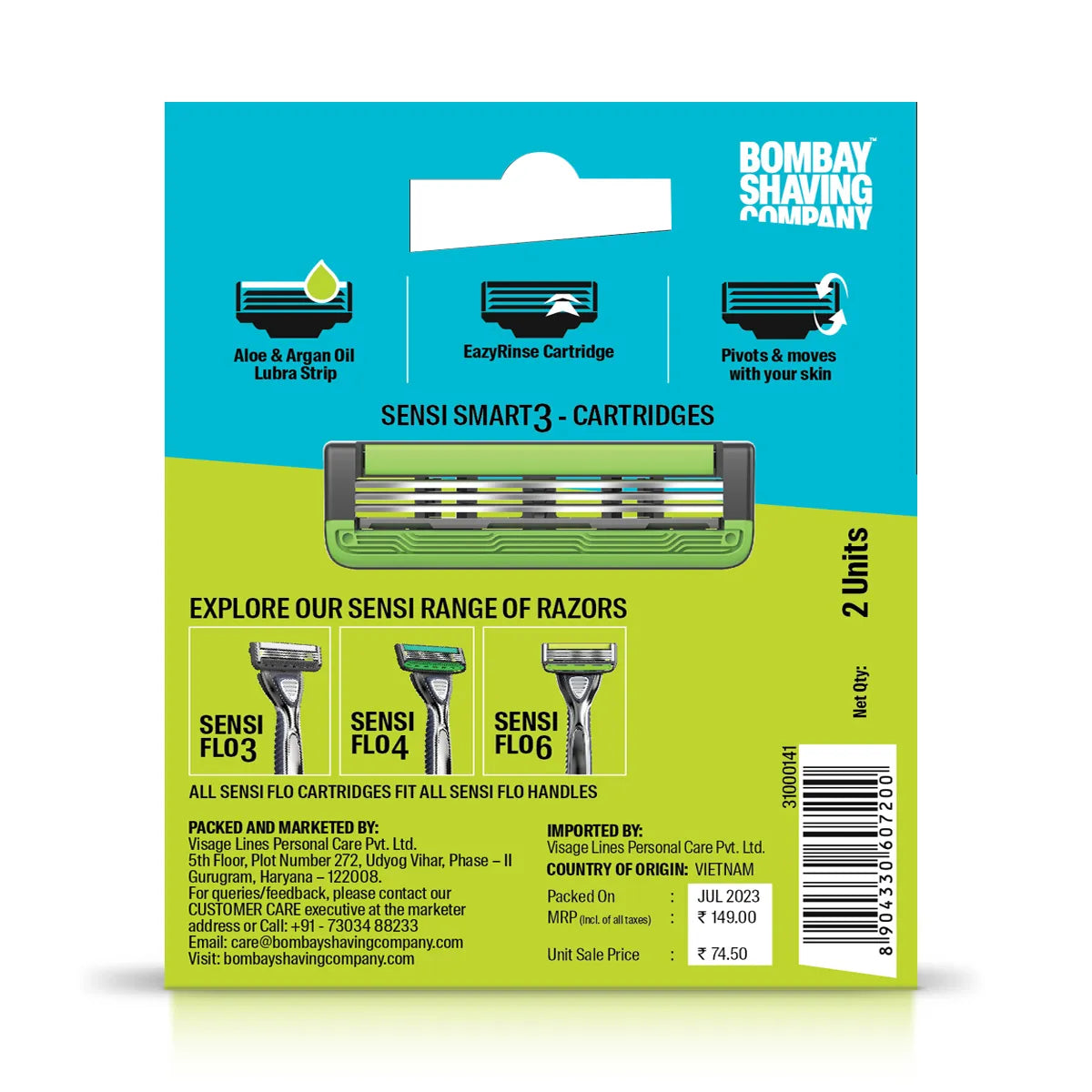 Sensi Smart3 Cartridge (Pack of 2 Blades)